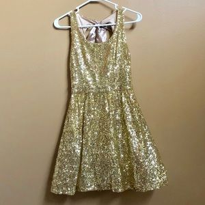 Gold Sequin Mini Dress